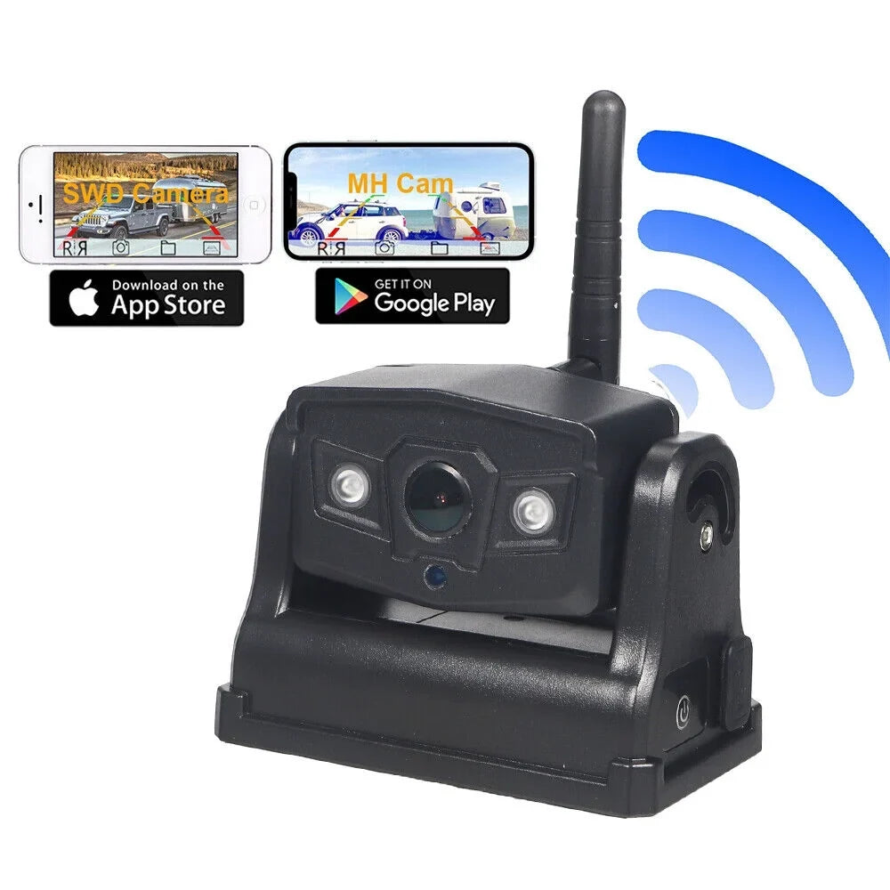 Backup Front/Rear View Battery Wireless JLLOM Camera, Magnetic 9600mAh WiFi Camera