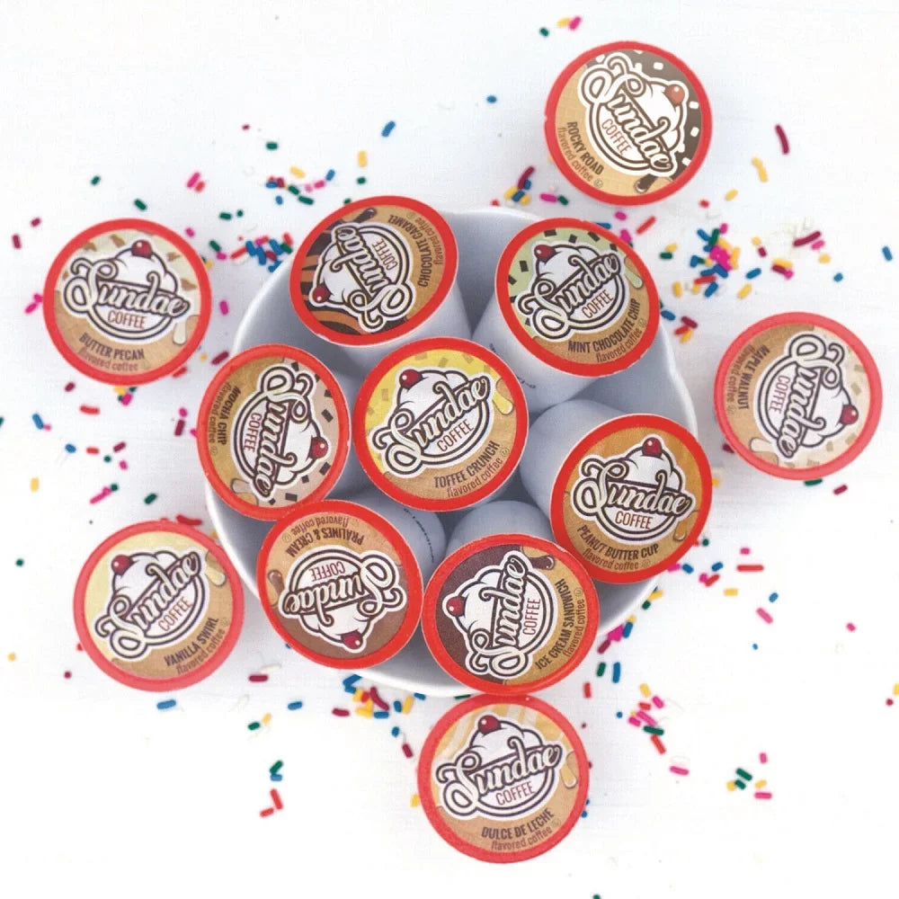 Flavored Coffee 48 Sundae for K-Cups Pack Cream Brewers Keurig Variety K-Cup Ice