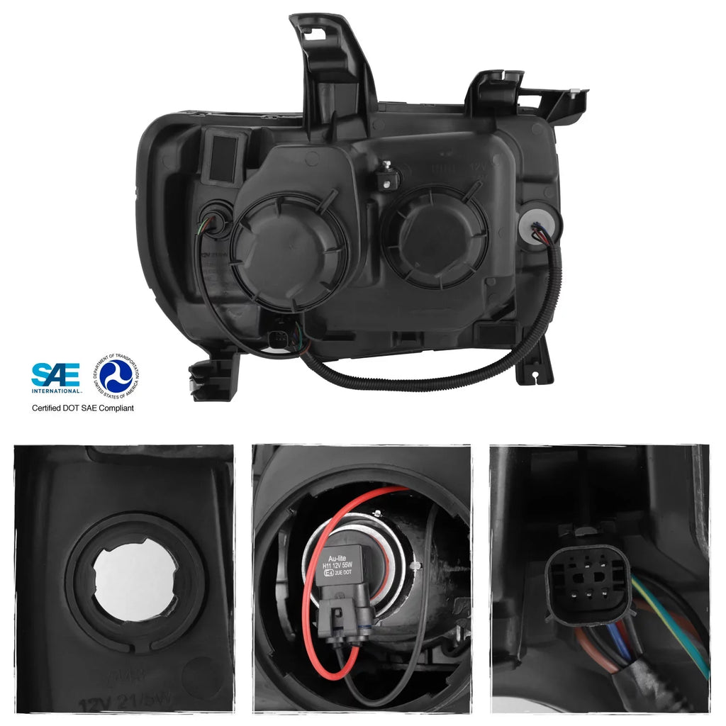 Headlights Bar - Light LED Projector Black Canyon For DRL 2015-2022 - AKKON Pair GMC Housing