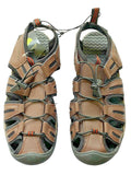 Brown, 9) Troy Sandals Cord Leather (Dark Eddie Cinch Men's Bauer