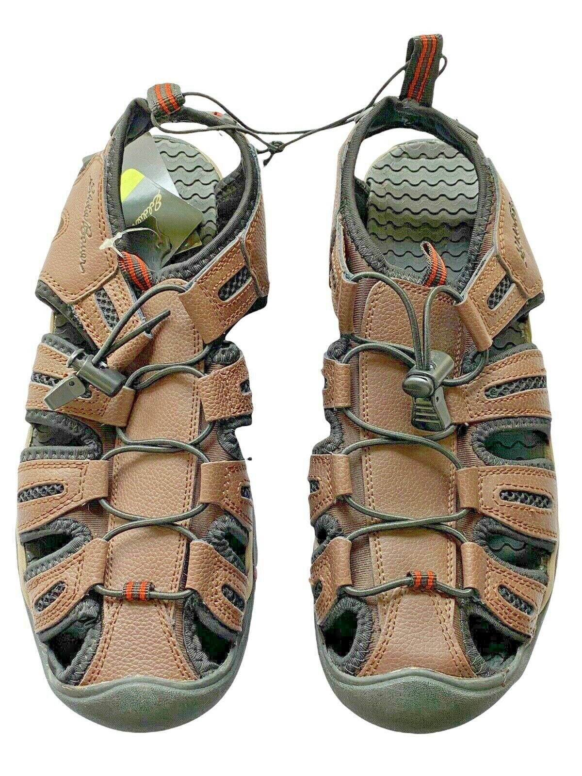Brown, 9) Troy Sandals Cord Leather (Dark Eddie Cinch Men's Bauer