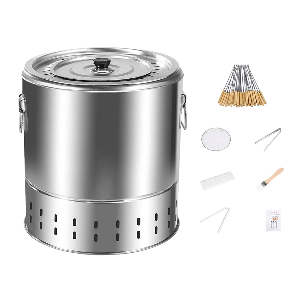 Garden Cooking Large Barbecue Bucket Space Grill Beach Furnace Smokeless for Steel Parties Stainless Tailgate Grill
