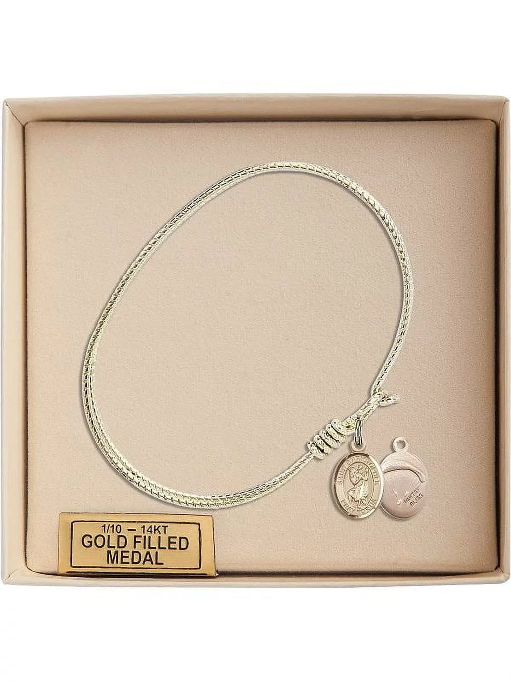 Christopher/Paratroopers w/ St. Hook Bracelet Gold-Filled Bangle 7 Eye Oval 1/4 in inch