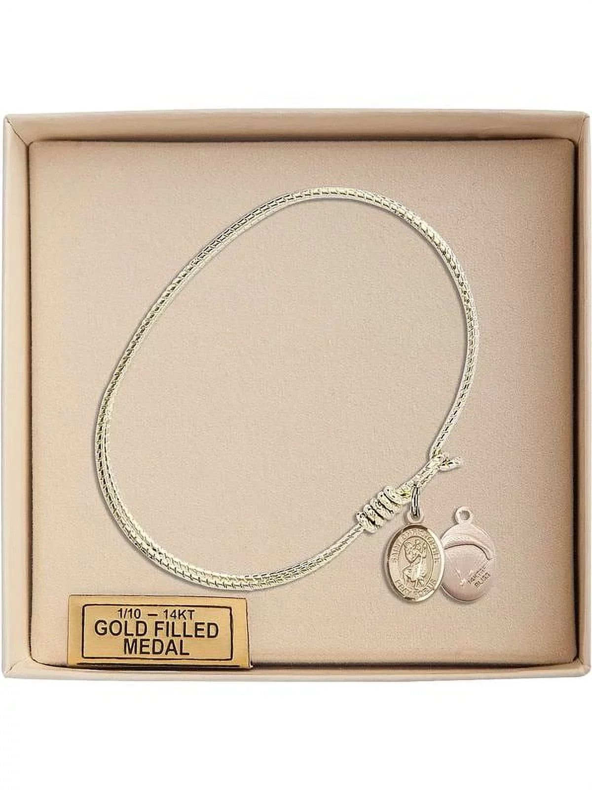 Christopher/Paratroopers w/ St. Hook Bracelet Gold-Filled Bangle 7 Eye Oval 1/4 in inch