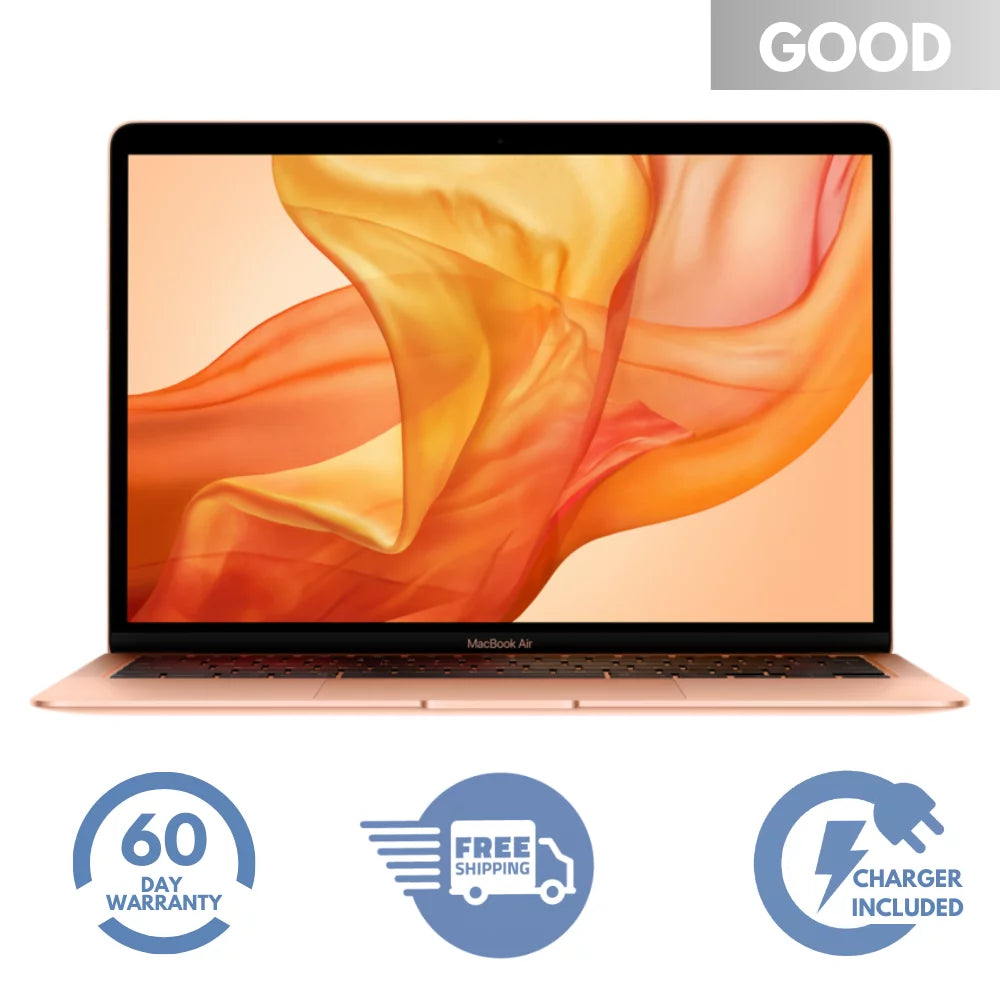 128GB RAM- Air Model (Fair) MacBook Gold- SSD- Pre-Owned 2018 8GB i5 1.6GHz- 13" Number MRE82LL/A