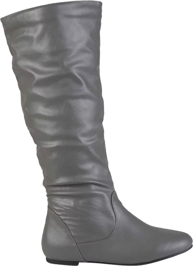 Women's Jayne Boot Faux High Wide 7.5 Grey Leather Extra Knee M Collection Calf Journee Slouch