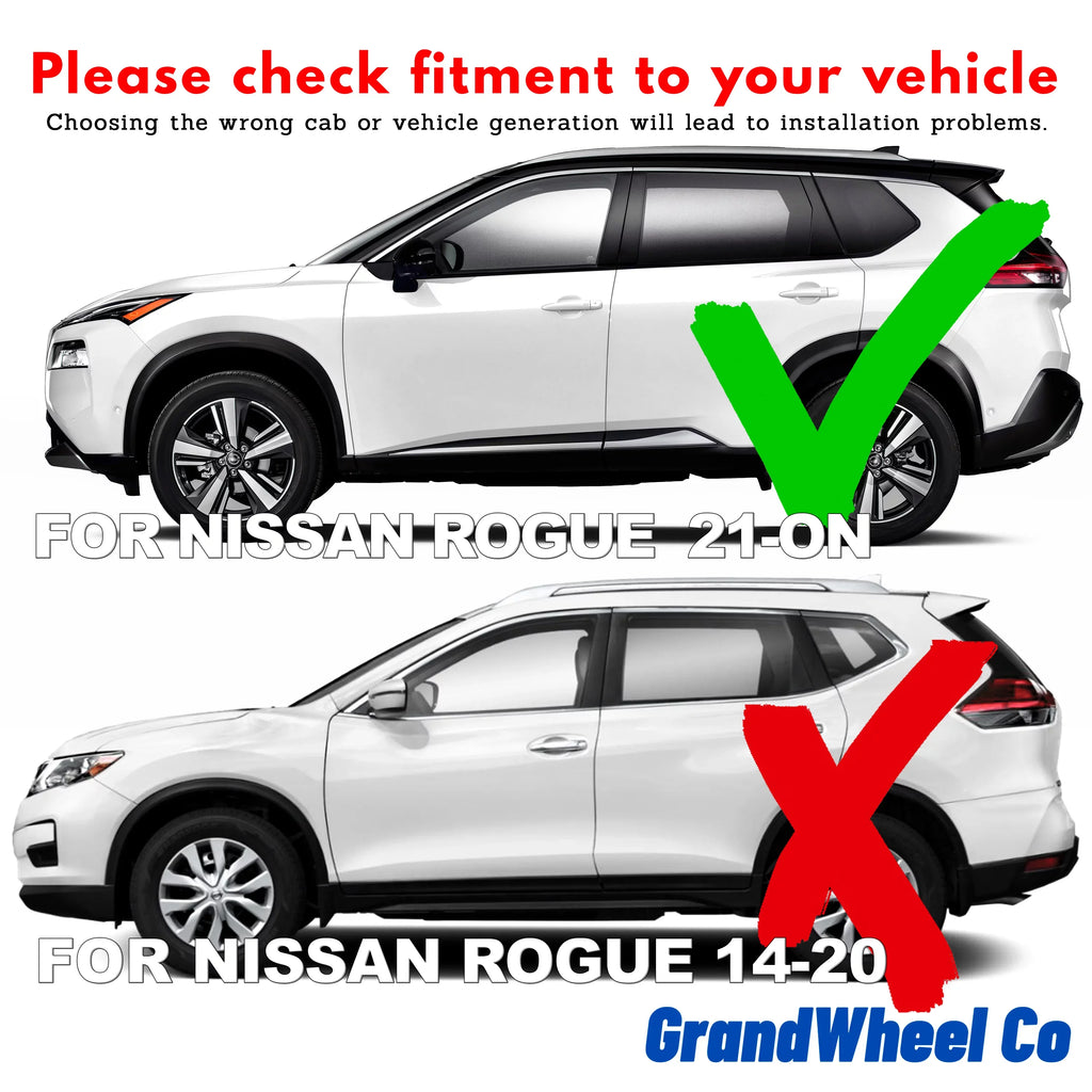 Guards Tape-On Smoke Compatible Nissan Vent GW0299 Deflectors with - Rogue Tinted Window GrandWheel Rain 2021-2024 Co Side 6pcs. Visor