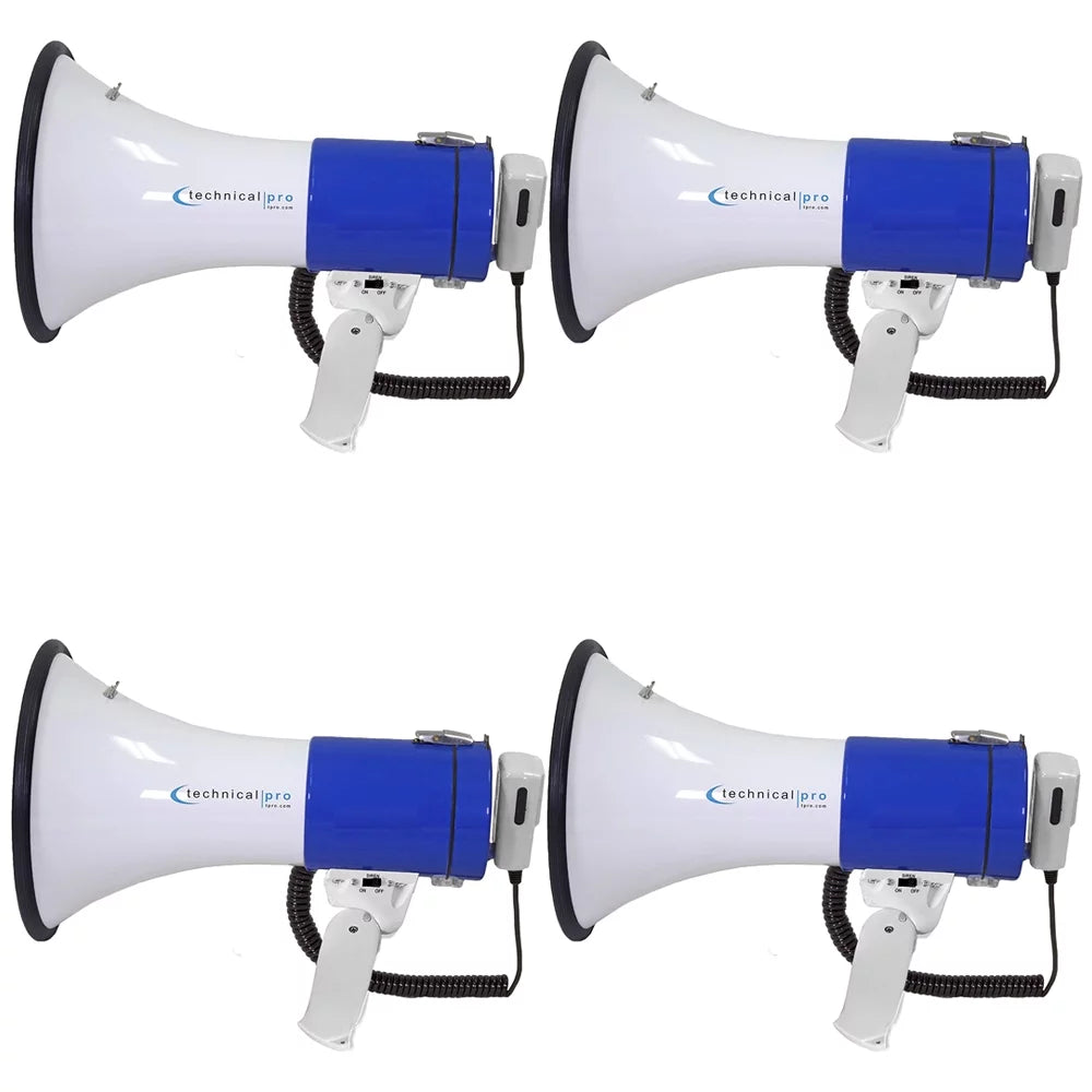 and Adjustable 4) Built-in Control Volume Technical Megaphone 40 (Qty Speaker Bullhorn Watts Pro 1200 Yard with Range Siren,