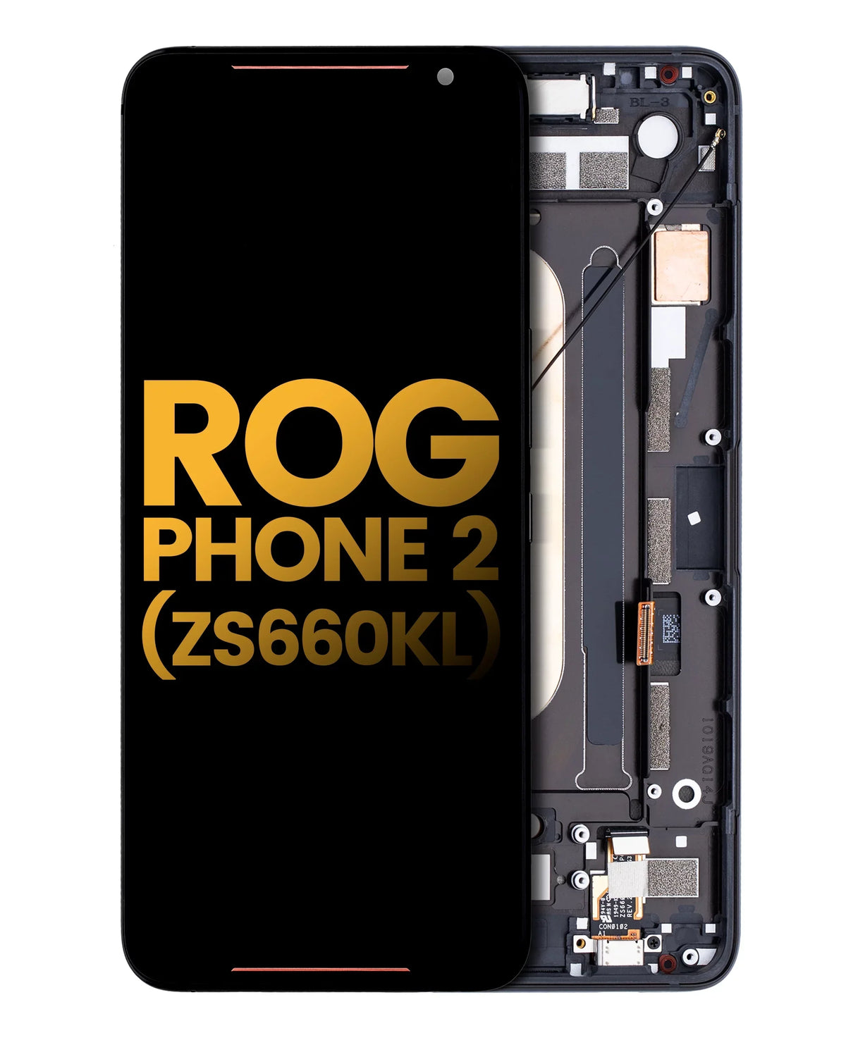 (Matte (ZS660KL) Replacement Asus Black) With (Refurbished) Frame Assembly For 2 Phone Compatible OLED ROG