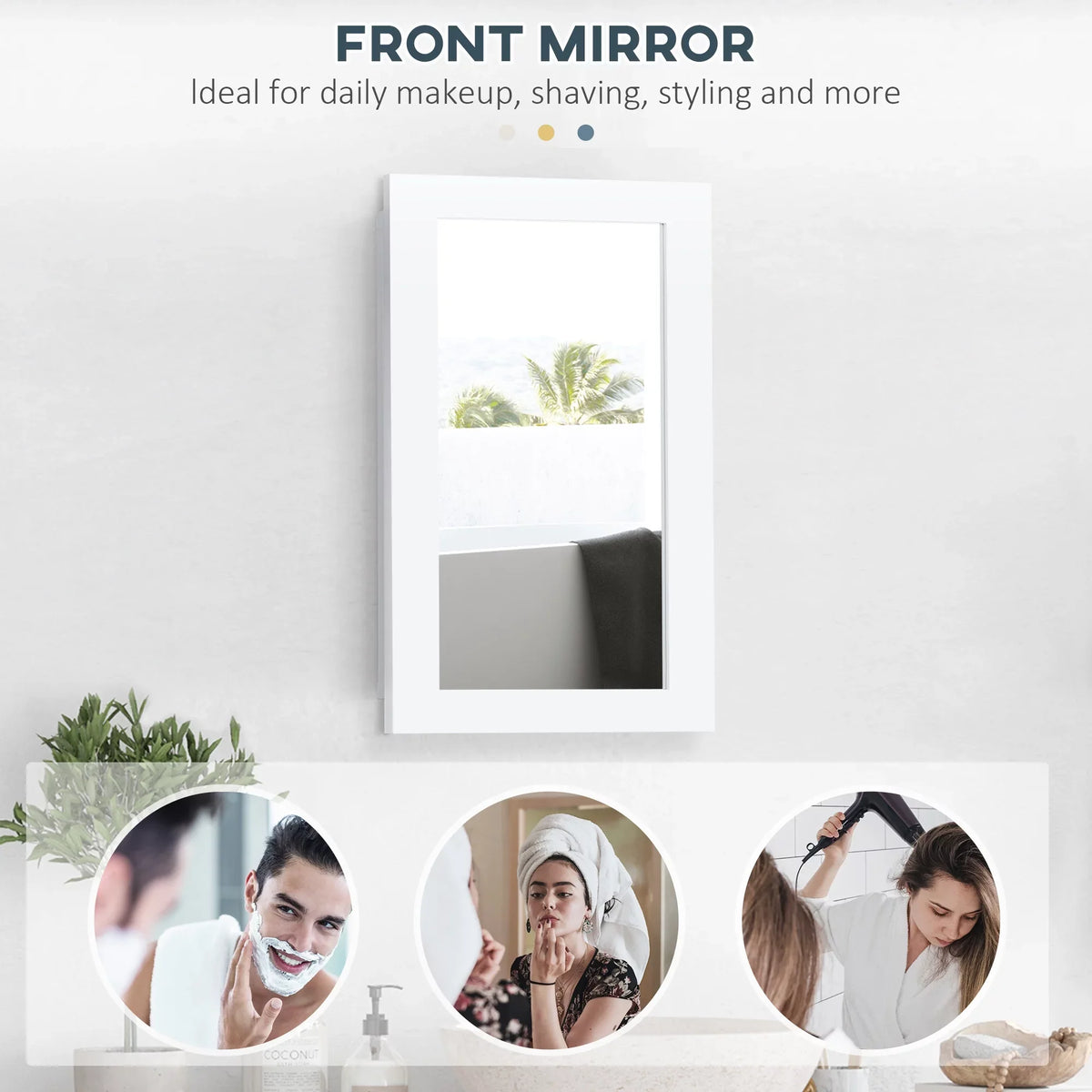 Cabinet, Mounted Wall Cabinet, White kleankin Bathroom Mirror Medicine