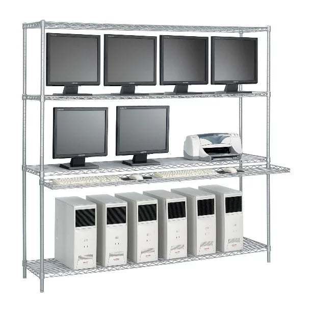 Cantilever LAN Workstation x Deep with High 1 42" 74" Wide 18" x Shelf