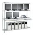 Cantilever LAN Workstation x Deep with High 1 42" 74" Wide 18" x Shelf