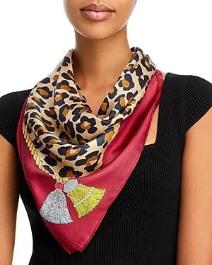 MSRP Red Square Scarf dimension Echo Printed $65 One Silk dimension