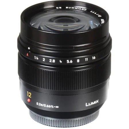 for Leica Micro Lumix Four Aspherical 12mm Summilux f/1.4 Lens DG Black Thirds, G