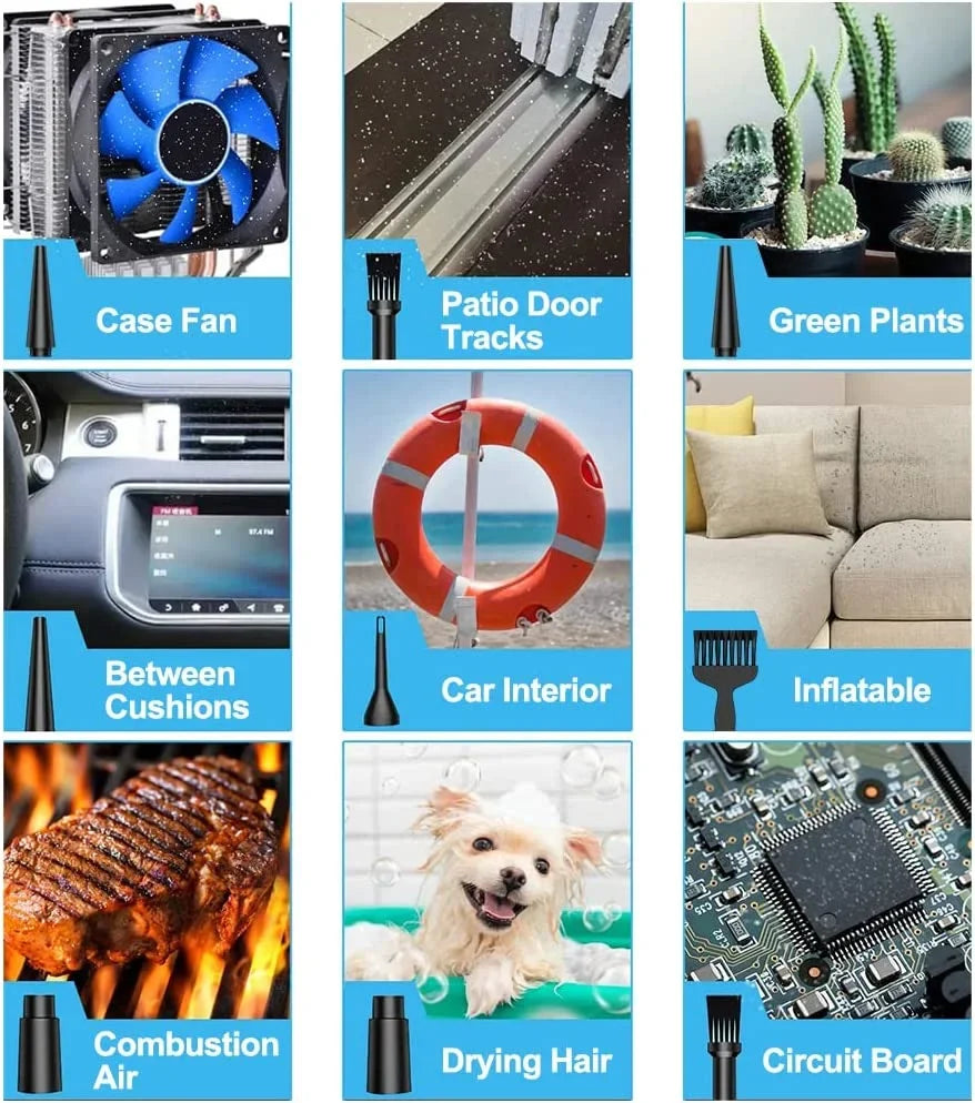Computer Compressed Compressed Office, Keyboard Air Reusable Cordless 3 Cleaner Replacement Cans Duster Adjustment, Air 100000RPM & Good Rechargeable Duster, Air Electric 7600mAh Gears for for
