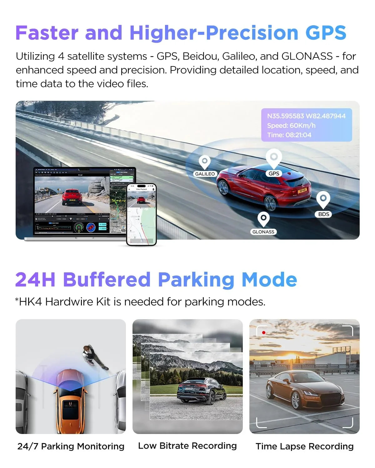 Pro Car Front IMX678 VIOFO GPS, Dual A229 lb 2 4K+2K Dashcam IMX675 STARVIS Rear 2 2CH Camera with &