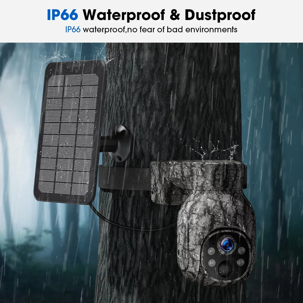 Trail View, Motion, Wireless Live Game with 90°Tilt, LTE, 360°Pan Camera Night Vision, Card Cellular 4G PIR Waterproof, Cloud Solar WiFi Storage, No 2K Camera with &SD Cam Security Hunting CAMPARK SIM