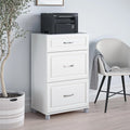 24" Systembuild Cabinet, Evolution Garage 3 Drawer Base White Storage Kendall