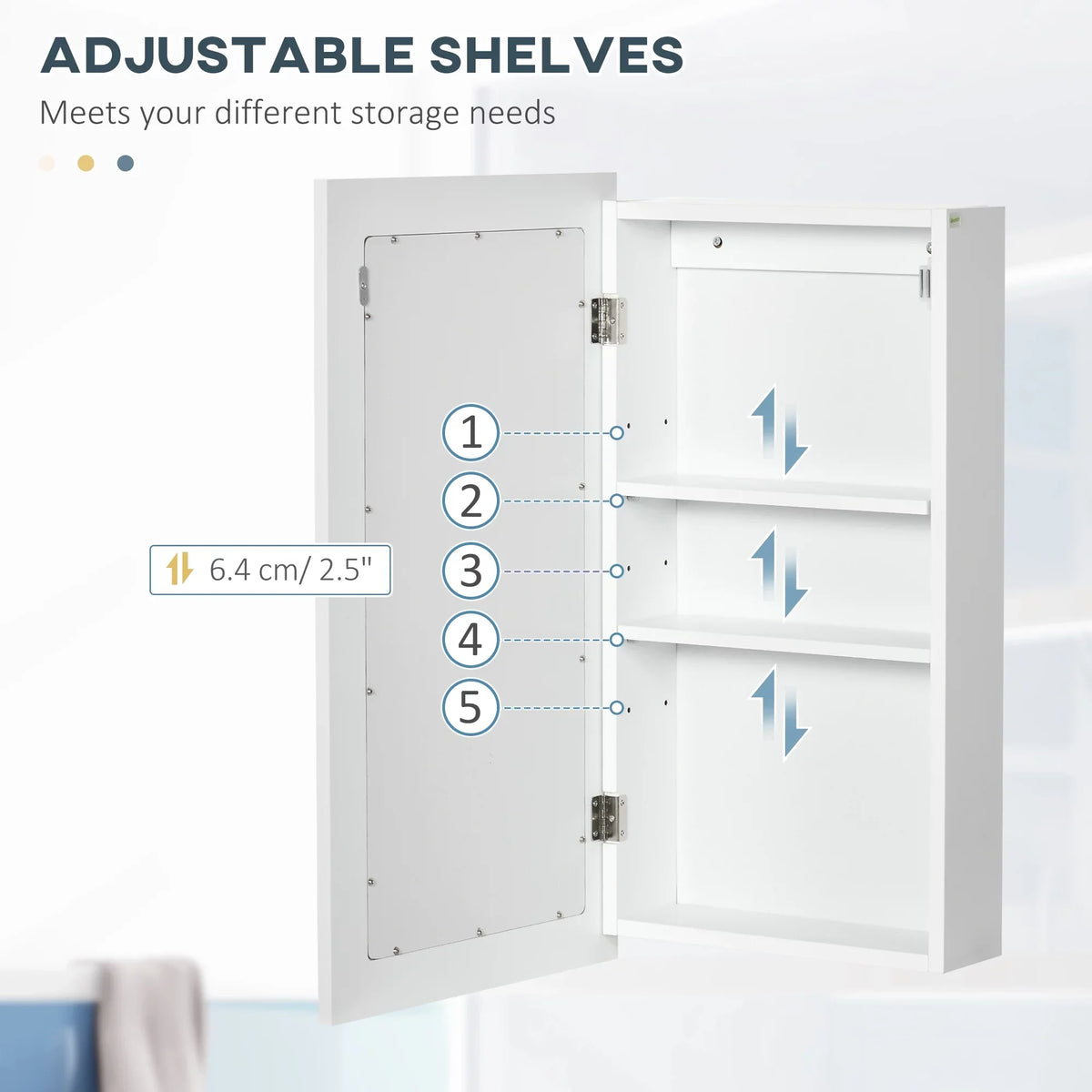 Cabinet, Mounted Wall Cabinet, White kleankin Bathroom Mirror Medicine