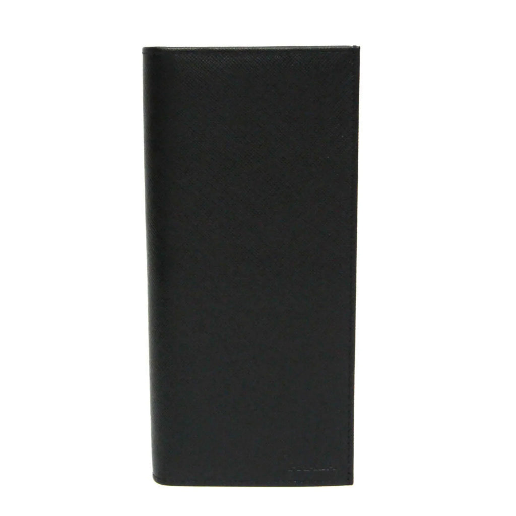 Men's 2M0836 Long Leather Prada (Good) (bi-fold) Black Pre-Owned Saffiano Wallet
