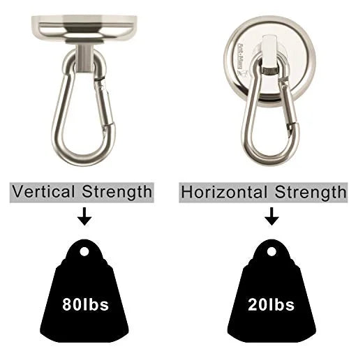 Magnet Purse Kitchen (6 bagnet - Heavy Mag Carabiner Neodymium Indoor/exterior Ant Hookfor with Swivel Duty Office Warehouse Factory 80LBS Snap Magnetic Carabiner Carabiner Pac Grill Hooks Hanging
