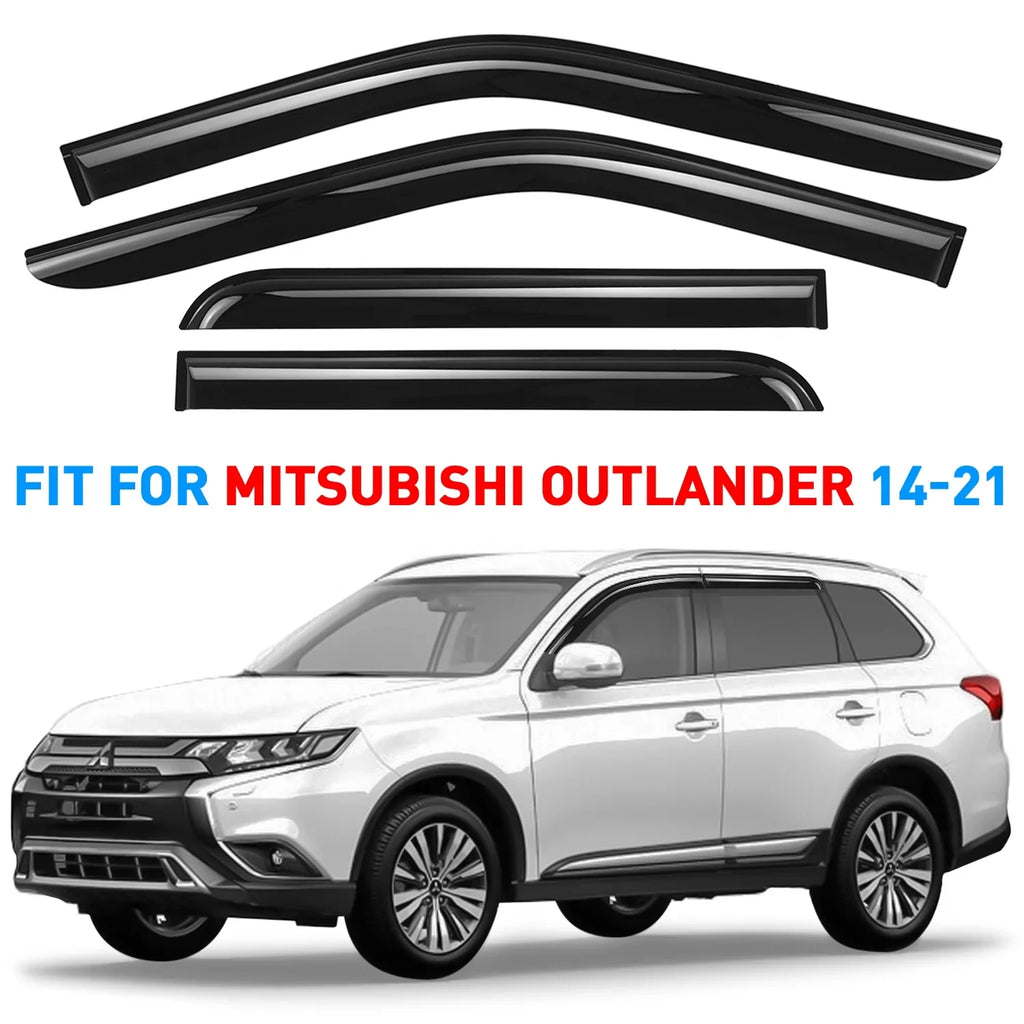 Deflectors Compatible Tape-On Co Smoke GW0389 with Window Outlander 4pcs. Mitsubishi Tinted Visor Guards GrandWheel Vent - Rain 2014-2021 Side