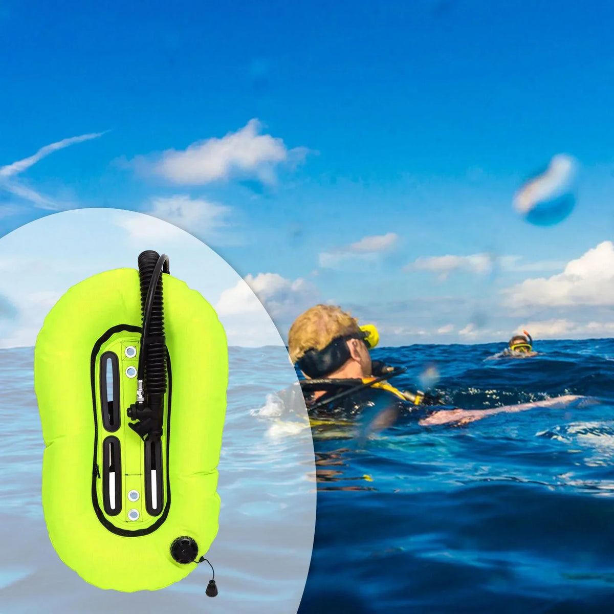 Tank,BCD Donut Yellow Scuba Buoyancy Diving Set Use,Durability Scuba funtasica for Diving Adult BCD Compensator,Easy Snorkeling to Wing Single