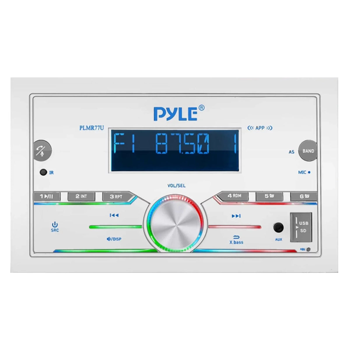 Gauge Radio Wire, Pontoon White Receiver, 4x Speaker Amp 21-29' 6.5'' Amplifier, Kit, Installation Bluetooth Bundle: Waterproof Double 18 Speakers, 50 Antenna DIN Pyle FT Marine Audio 4-Channel Boat