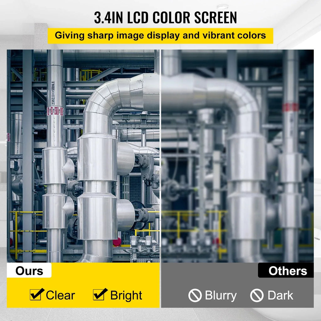 Sewer DVR Camera Monitor, Camera Battery, Pipeline 30M Function, 4.3 IP68, Inspection 98.4 LEDs, LCD Waterproof FT Cable, VEVOR 6 Inch - 8500mAh