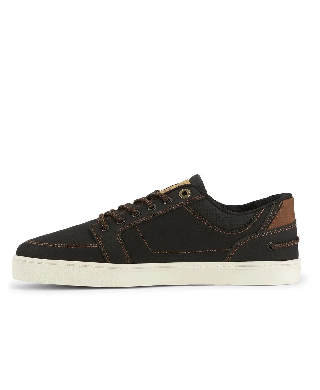 LOW NEW HARBOR LEVIS SNEAKERS SHOES MEN dimension SPORTS 9.5 BLACK/TAN WAX TRAINERS