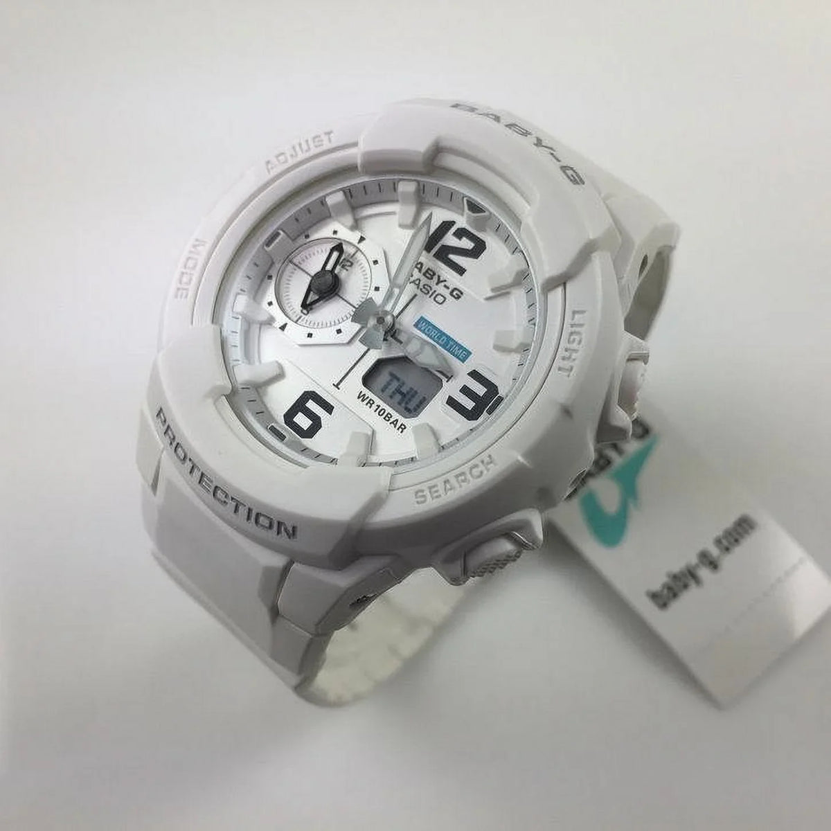 Strap White Ana-Digi BGA230-7B White Women's Alarm Watch Baby-G Resin Time World Dial