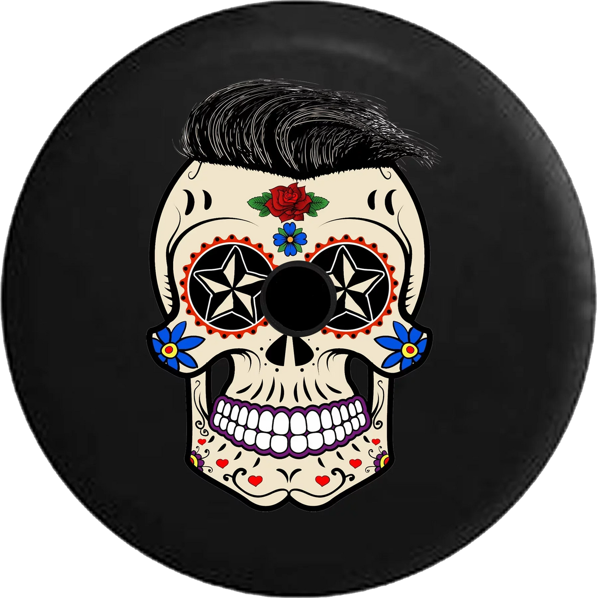 2018 for Inch Jeep JL Backup Spare Skull Cover Tattoo Sugar 32 Hair Tire with RV Camera 2019 Wrangler