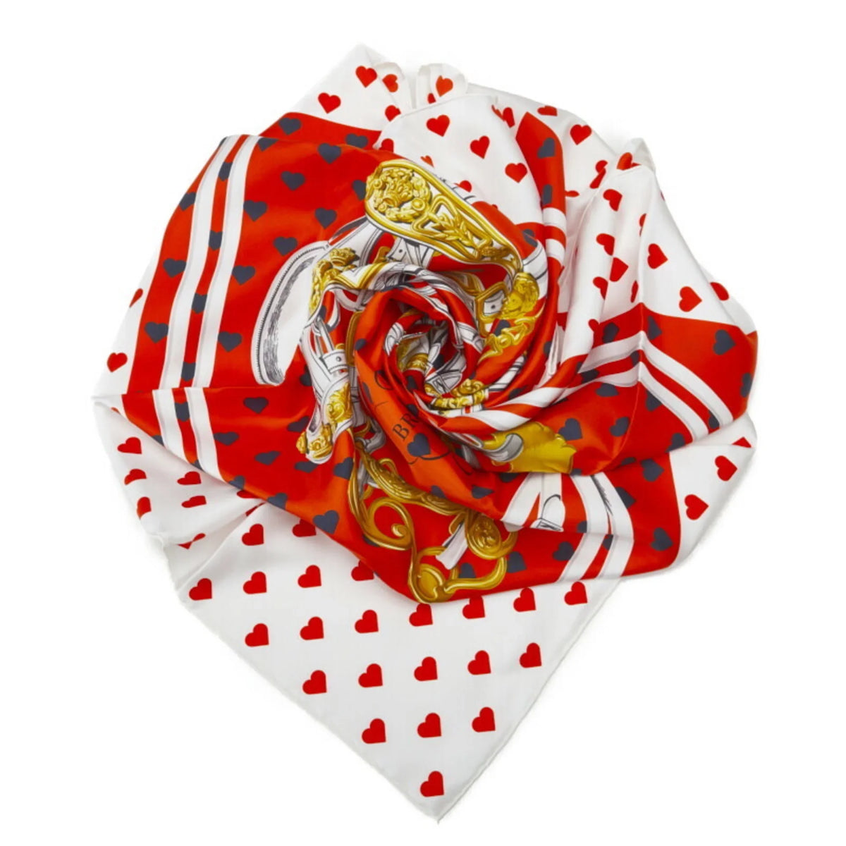 Women's Multicolor (Good) Carre Hermes 90 HERMES BRIDES Pre-Owned Silk de Muffler GALA Scarf Bridle Ceremony White Horse