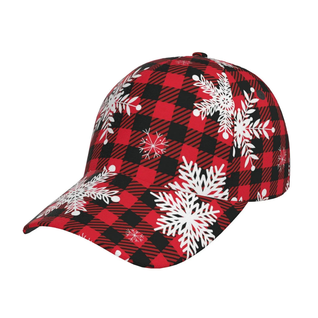 Plaid) Balery Buffalo Cap for Workouts Seasons exterior dimension On Baseball Dad Running A and All Hat(Snowflakes Activities Adjustable