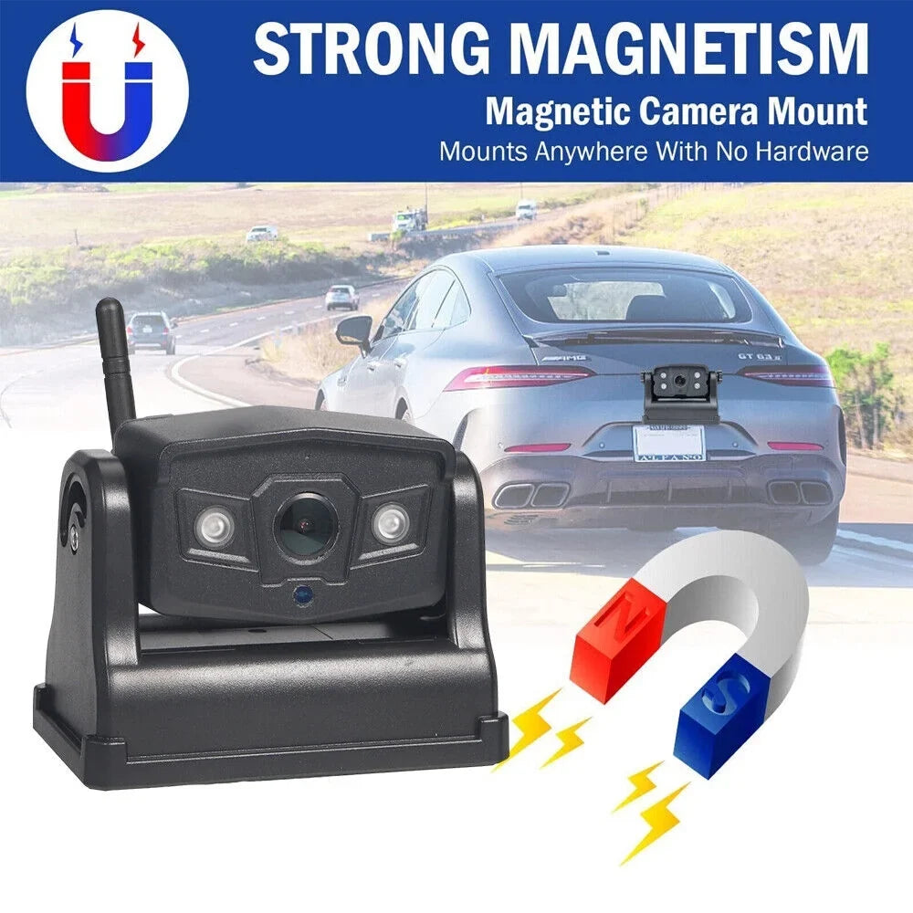 Backup Front/Rear View Battery Wireless JLLOM Camera, Magnetic 9600mAh WiFi Camera