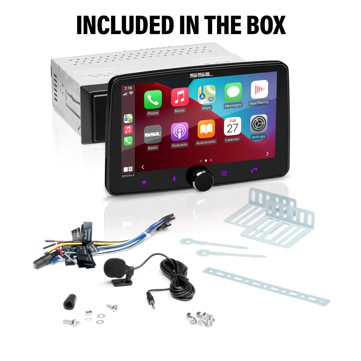 Bluetooth Auto, Audio Stereo CD DD7CPA-S Calling Radio Audio Inch 7 System Car Sound Laboratories Touchscreen, CarPlay, Storm Unit, Receiver Single No Android with - Din & Head Player,