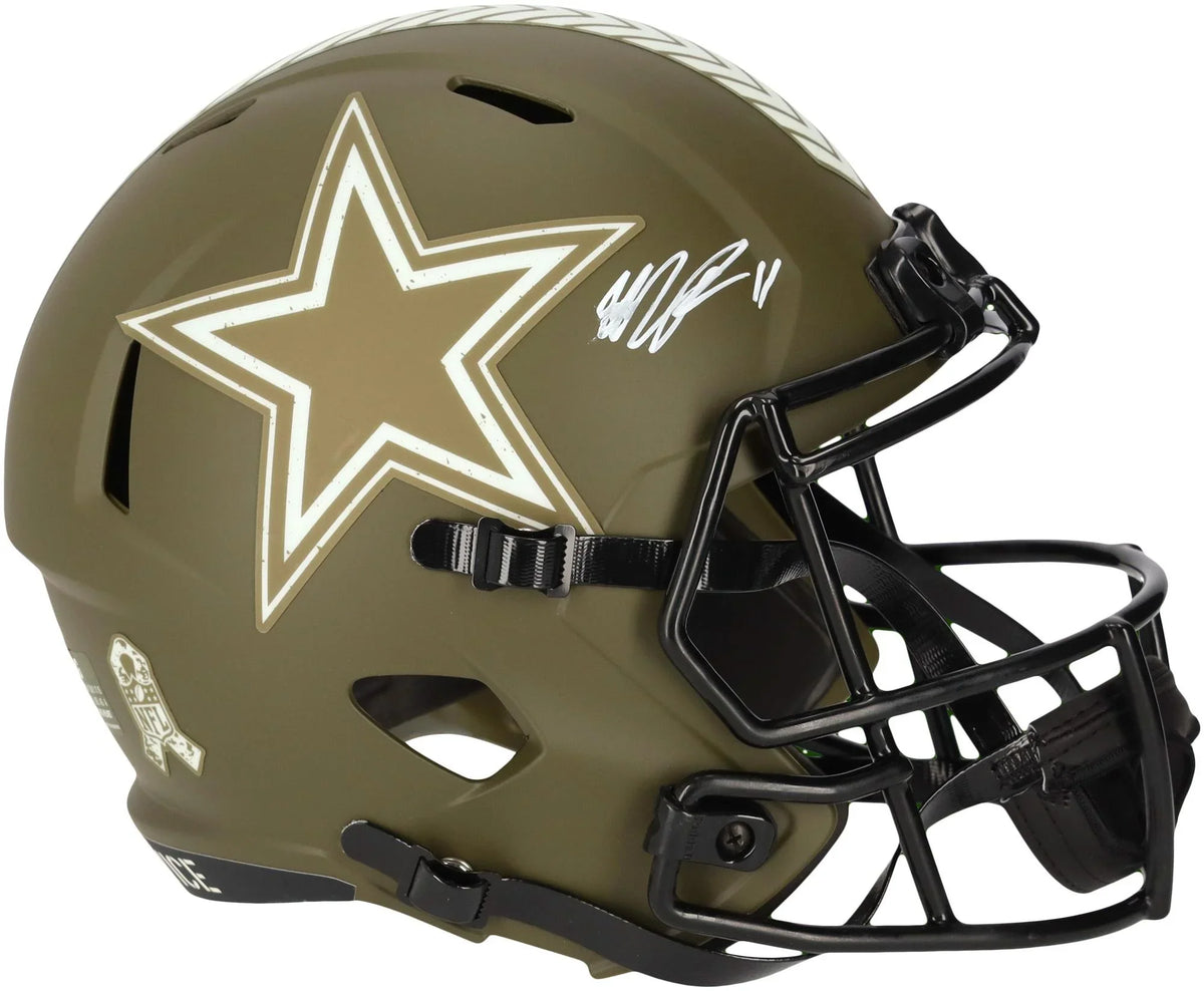 Autographed Micah To Parsons Service Helmet Salute 2022 Authentic Fanatics Dallas Riddell Speed - Certified Replica Cowboys