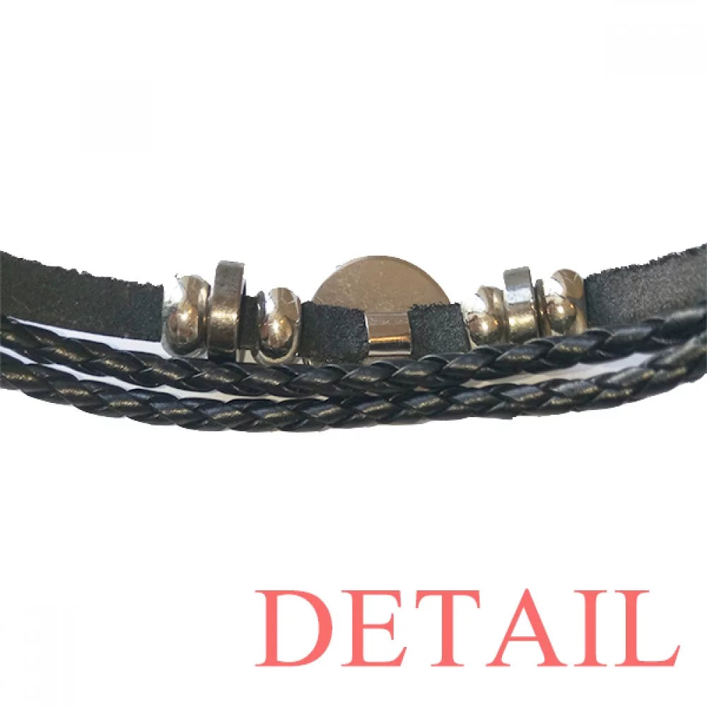 Bracelet Leather Corselet Chevalier Woven Wristband Braided Rope Animation