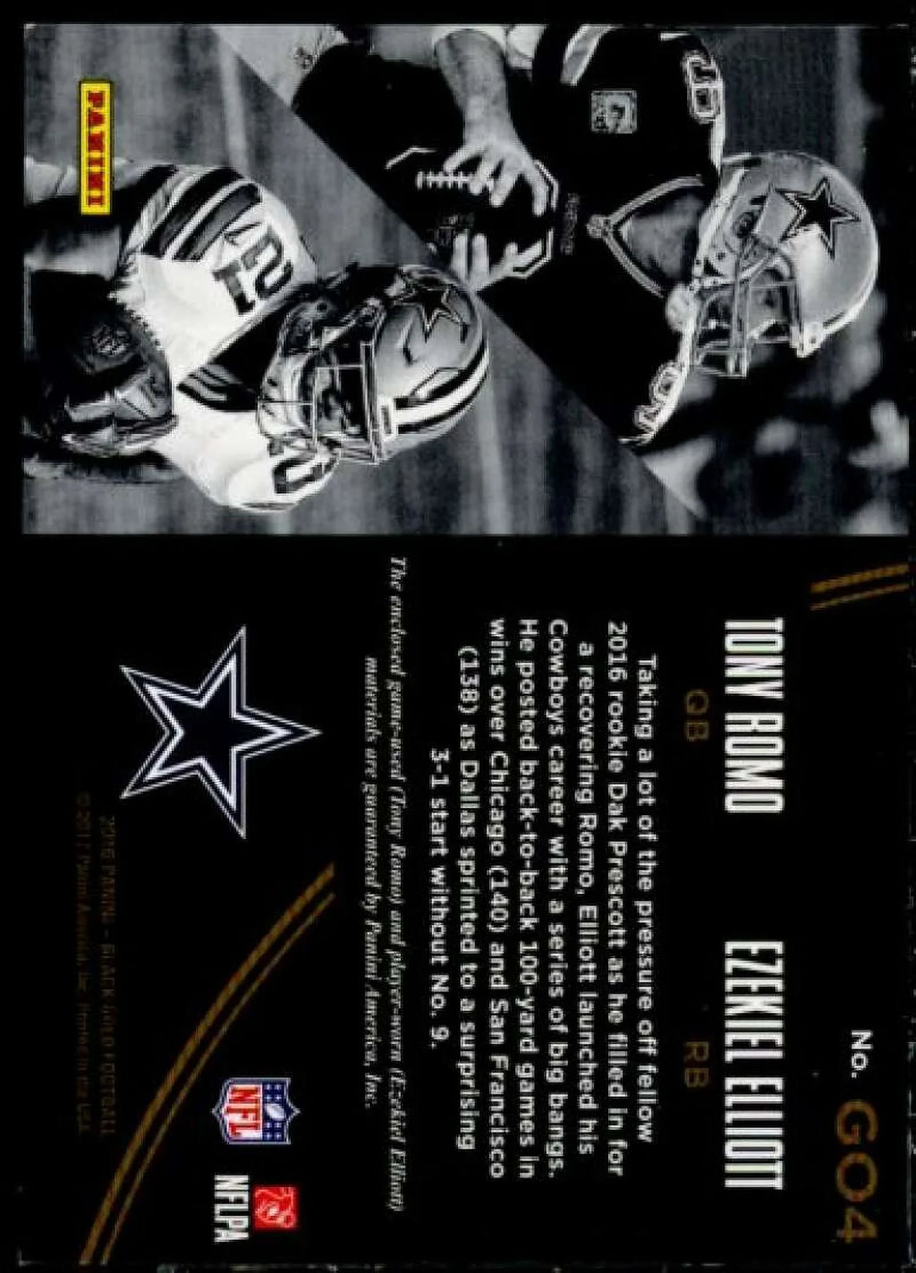 Opportunity #4 Black Golden fabric Panini Romo/Ezekiel 2016 Tony Gold Elliott