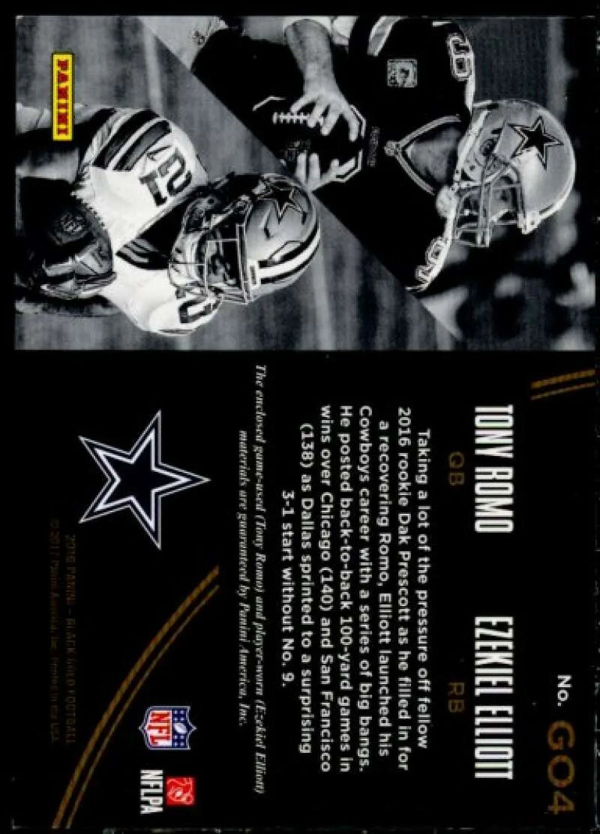 Opportunity #4 Black Golden fabric Panini Romo/Ezekiel 2016 Tony Gold Elliott