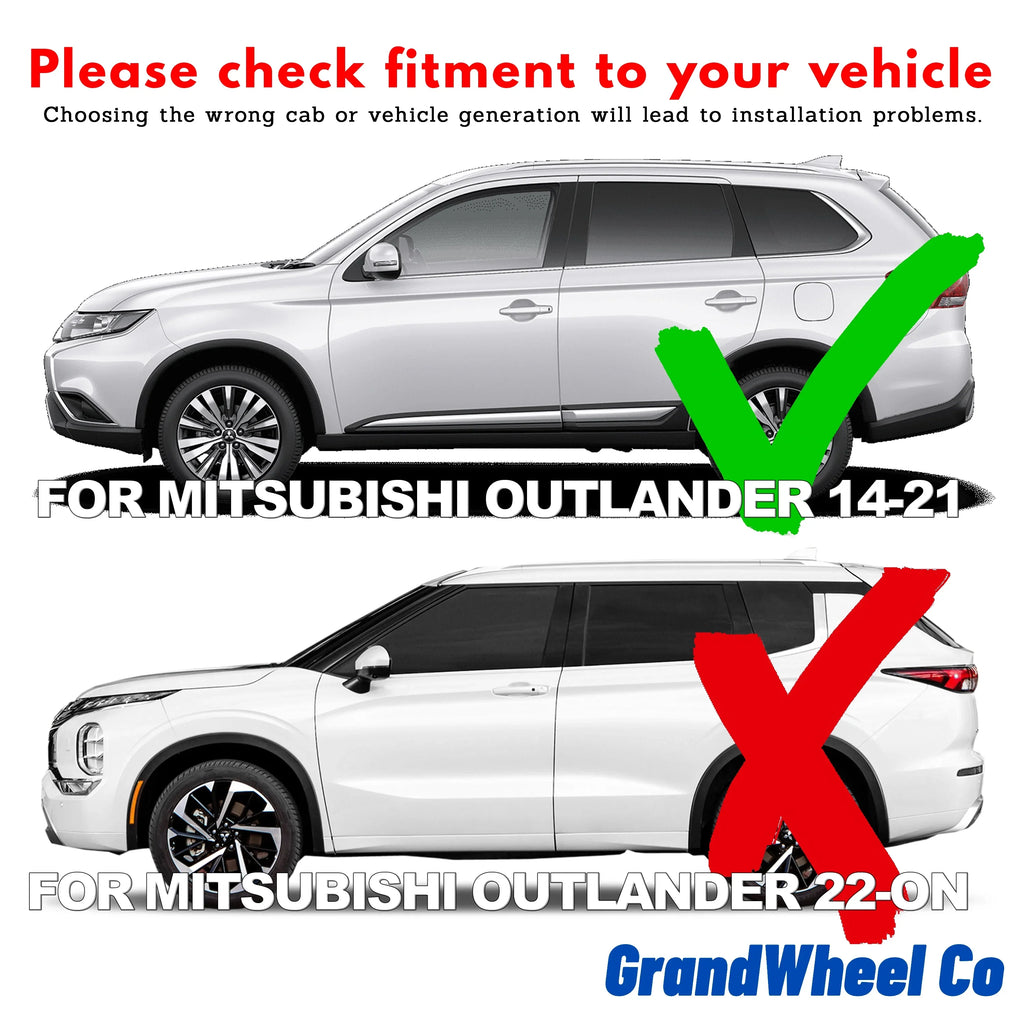 Deflectors Compatible Tape-On Co Smoke GW0389 with Window Outlander 4pcs. Mitsubishi Tinted Visor Guards GrandWheel Vent - Rain 2014-2021 Side
