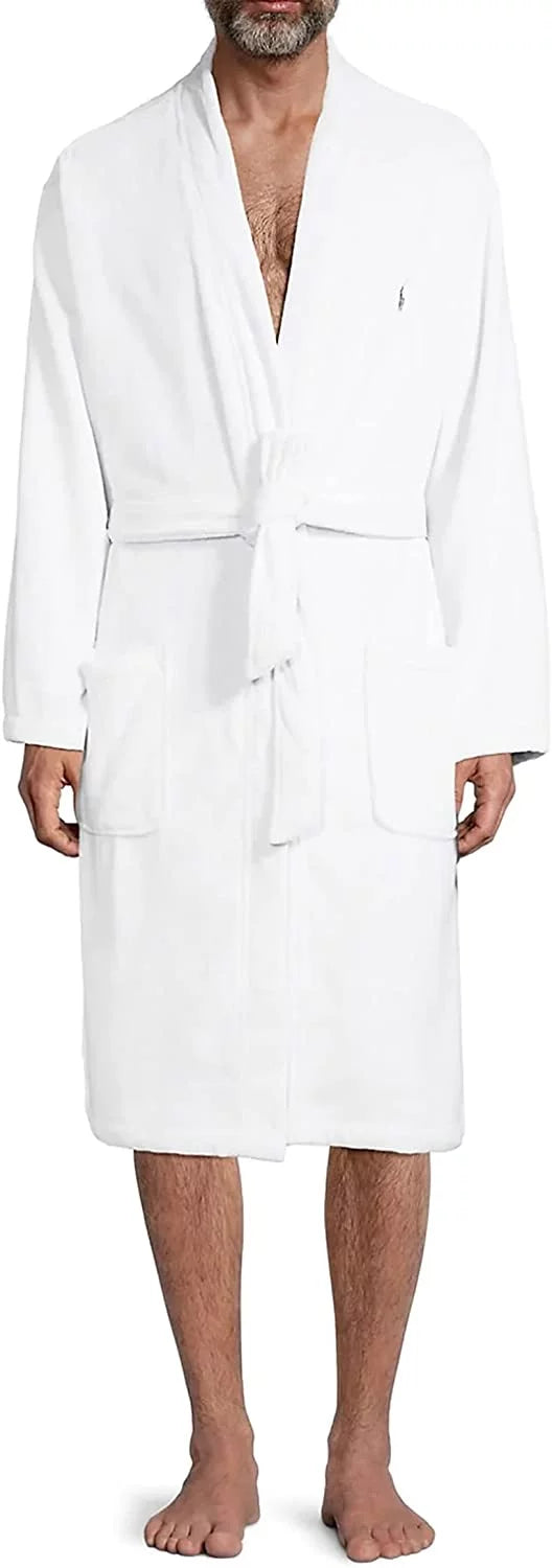 Polo Cotton Large Ralph Lauren Mens Royal Robe Velour Kimono White/Rugby