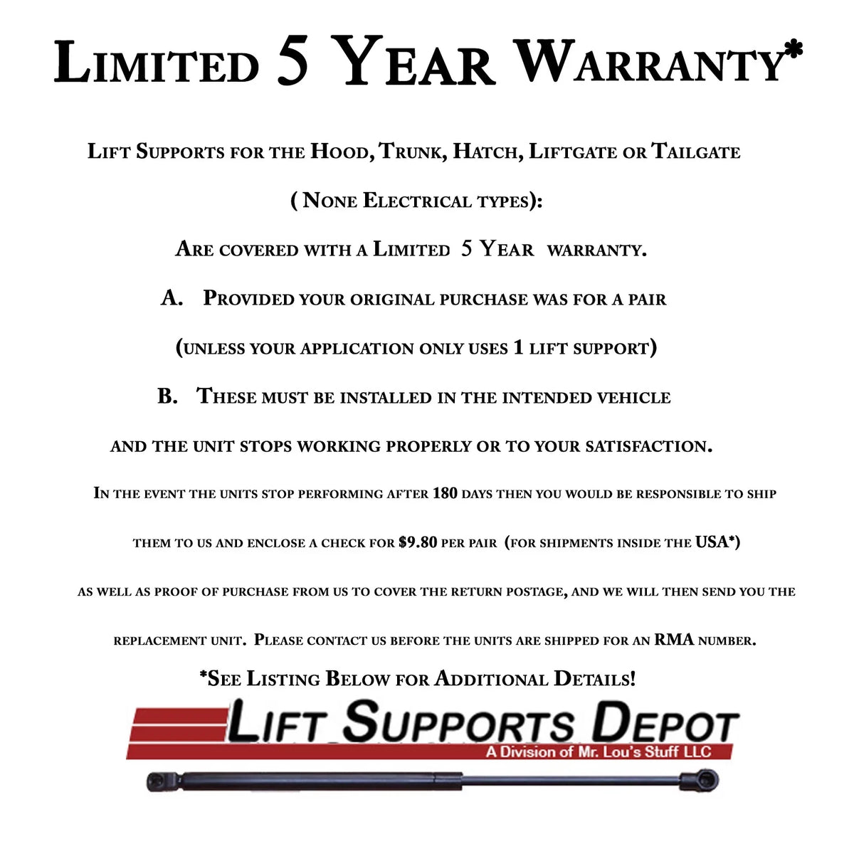 1999 2000 with 1996 1995 - 2003 Continental Supports Bentley 2002 Azure Qty Lift. 1997 PM3437-a Lift Shock Gas 2001 Hood Compatible Depot 2 to 1998