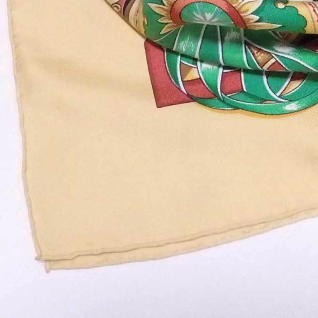 silk ladies multicolor scarf (Good) CHEVAIIX DE Carre Hermes HERMES 90 TRAIT Pre-Owned