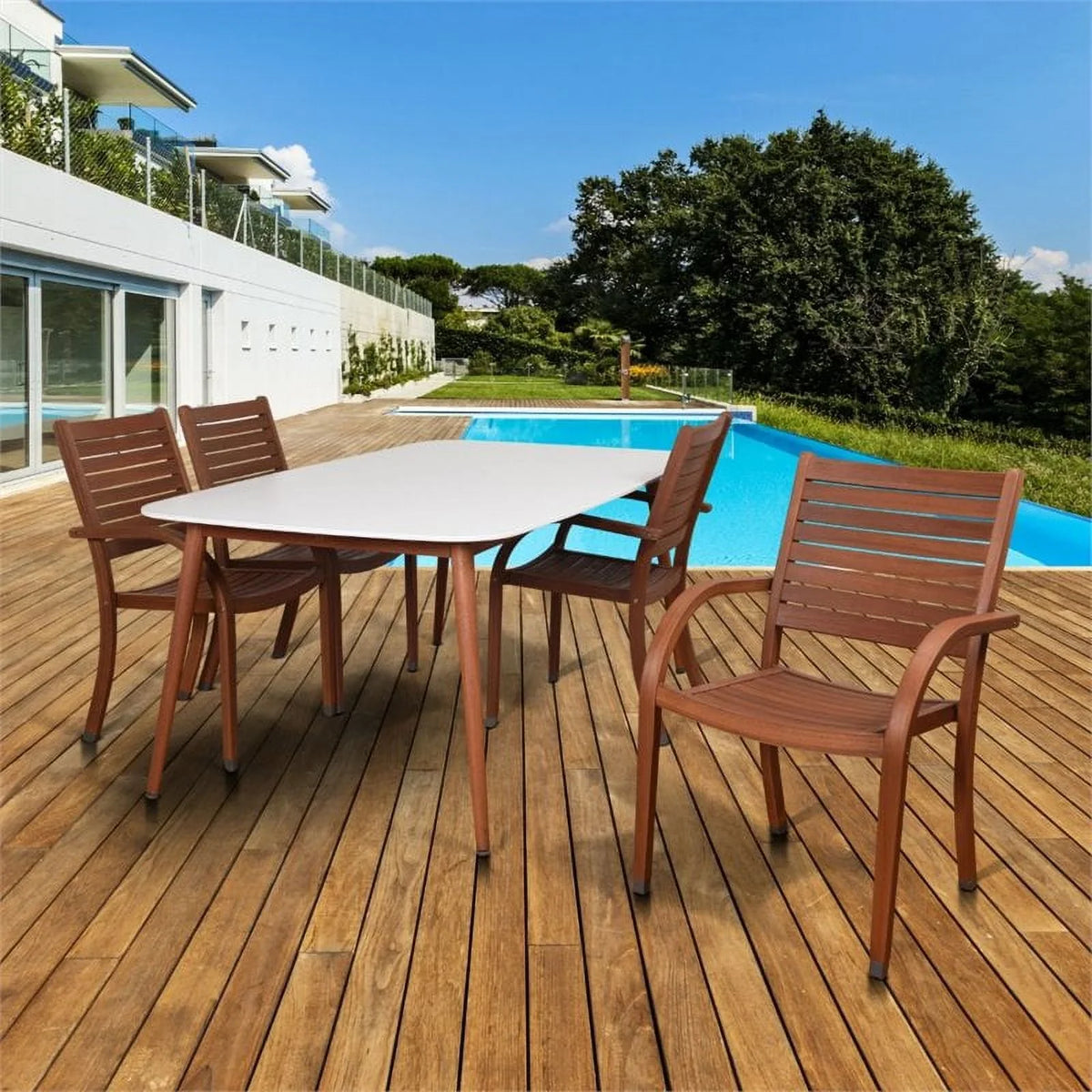 International Piece Home White in Patio Dining 5 Set Charlotte Amazonia Deluxe