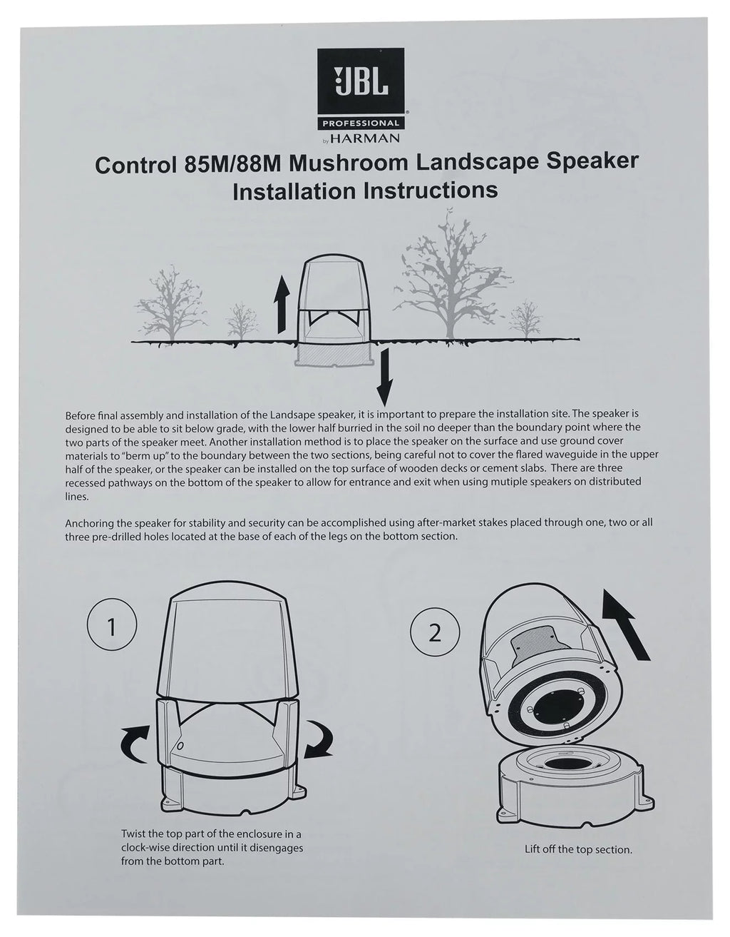 exterior Speakers+Amplifier (10) CONTROL Commercial JBL 85M 70v Landscape 5.25"