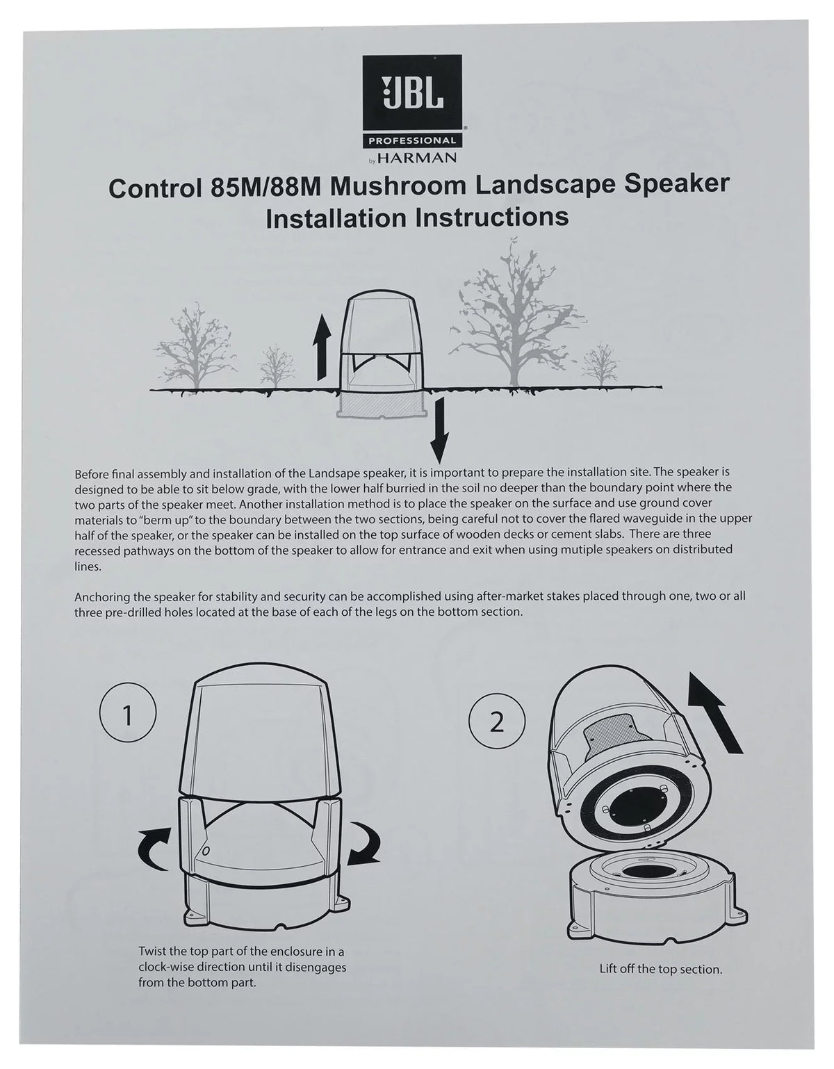 exterior Speakers+Amplifier (10) CONTROL Commercial JBL 85M 70v Landscape 5.25"