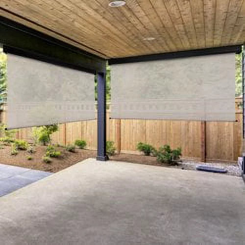 Fabrics Sun exterior Patio Shade Motorized Wide PVC (Dark 10ft Brown) Keystone