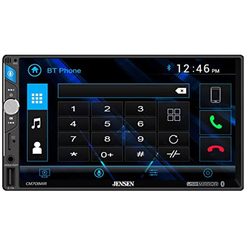 Mirroring 2-Din Radio Bluetooth Screen LCD Touchscreen Multimedia USB Jensen 7"