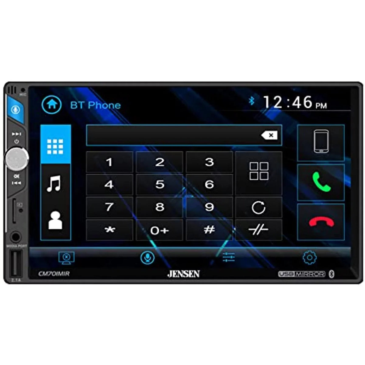 Mirroring 2-Din Radio Bluetooth Screen LCD Touchscreen Multimedia USB Jensen 7"